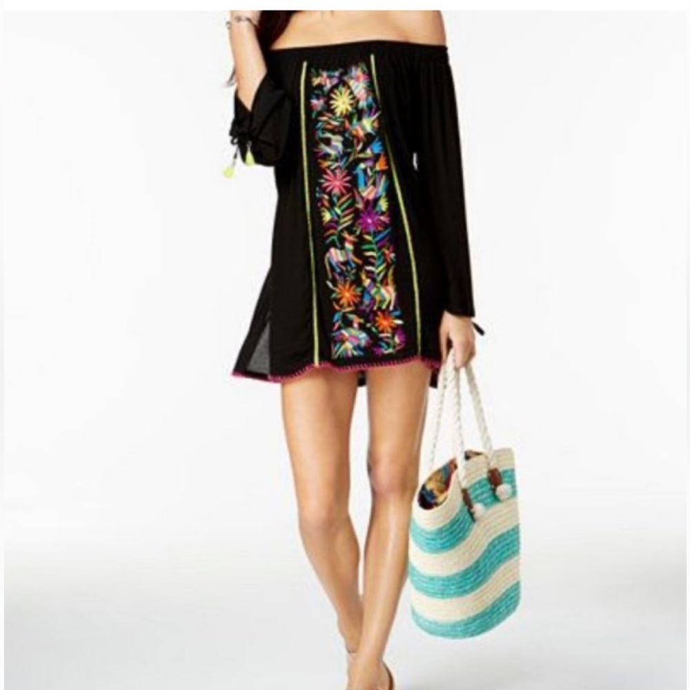 Nanette Lepore cover up embroidered off shoulder
